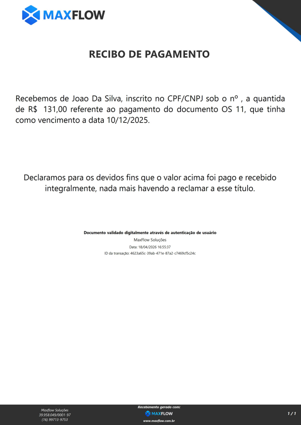 Recibo no MaxFlow